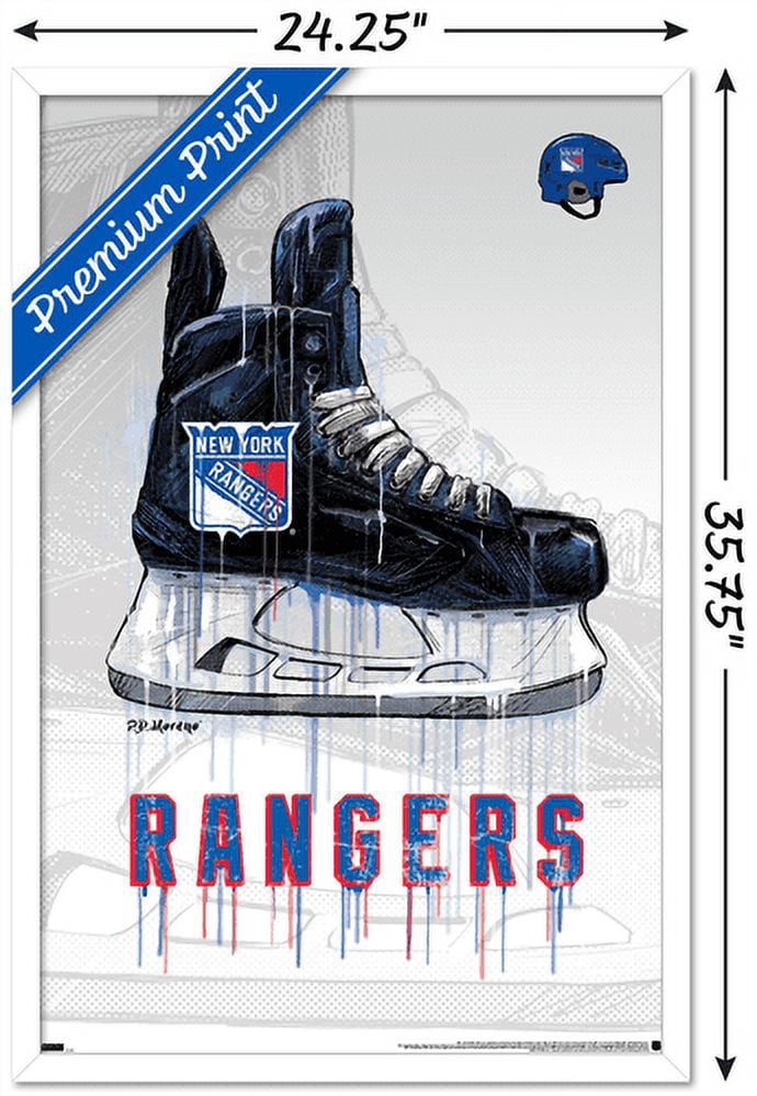 NHL New York Rangers - Drip Skate 21 Wall Poster, 22.375" x 34", Framed