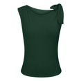 thumbnail image 2 of Duoif Camisole pour Femmes Style Mode de Rue Col en Biais Sans Manches Coupe Ajustée et Gilet Décontracté Hauts de Printemps Aubaines H S, 2 of 9