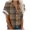 Orange, variant on Women's Plaid Short Sleeve T Shirt Lapel Neck Button Down Open Blouses Tops Basic Work Tees Comfy Summer Clothes