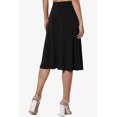 thumbnail image 2 of Women's PLUS Simple Foldover Stretch A-Line Flared Knee Length Skirt Comfy Stylish, 2 of 7