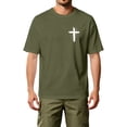 thumbnail image 3 of HAJWOH Mens Jesus Cross Printed Short Sleeve Cotton T-Shirts Crew Neck Shirts Faith Christ Tops, 3 of 5