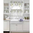 thumbnail image 3 of Eucalyptus Swag Kitchen Curtains Sets for Windows 24 Inch Length, Sage Green Botanical Weeping Leaf Short Window Curtain Panels Swags Valances and Tiers 3 Piece Set for Cafe/Dining Room, 3 of 5