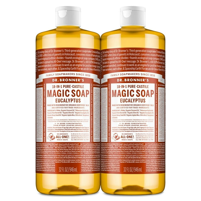 Jabón líquido Dr. Bronner's Magic Soap Eucalipto 946 ml, paquete de 2