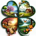 thumbnail image 1 of Art Colorful Surreal Apple-Inspired Landscape Rhinestone 5D  Embroidery Kit Home Decor,30*30cm, frame not included., 1 of 5