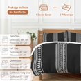 thumbnail image 6 of 3 Piece Black Boho Duvet Cover Set Full Size,Microfiber Comforter/Quilt Cover with Corner Ties and 2 Pillowcases,Vintage Abstract Striped Geometric Motifs All Season Soft Bedding with Zipper Closure, 6 of 8