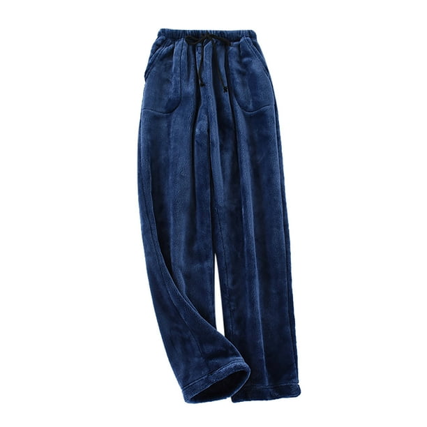 Pantalones de pijama de franela para mujer: forro polar coral, boca ancha, gruesos y cálidos, ropa de estar por casa para otoño/invierno (Nota: los datos originales pueden contener errores de género)