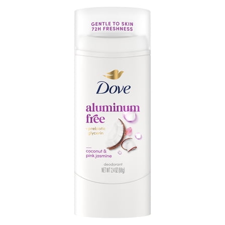 Dove Deodorant Stick for 72 Hour Odor Protection Coconut & Pink Jasmine Aluminum Free, 2.4 oz