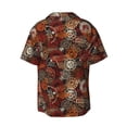thumbnail image 6 of Lsque Coffee Stamp print Men's Cuban Collar Short Sleeve Shirt Summer Beachwear Casual Button Down Fashionable Vacation Leisure Shirt-Medium, 6 of 7