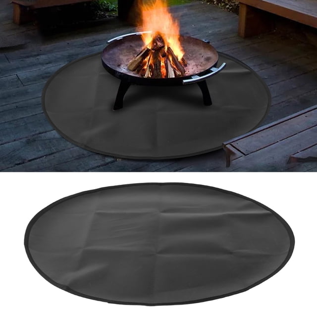 Tapis de Gril Rond Résistant à la Chaleur, Tapis de Barbecue Extérieur Écologique avec Design Antidérapant pour les Grils Extérieurs, Camping