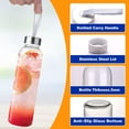 thumbnail image 3 of Botellas de vidrio para agua Duocesica, 3 piezas, 500 ml, tapa de acero inoxidable, 3 of 7