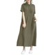 thumbnail image 2 of mfyjkho Vestidos midi para mujer, Vestido informal holgado de verano para mujer, de manga corta, color liso, con bolsillos y solapa. Vestidos de otoño s, 2 of 6