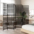 thumbnail image 5 of vidaXL Room Divider 6 Panels Black Poly Rattan, 5 of 12