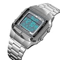 thumbnail image 1 of Relogio 1381 Hombres Analógicos Moda De Moda Casual De Deportes Informales Muñeca 2 Tiempo 5 Alarma 3atm Relojes Multifuncionales De retroceso De Acero Inoxidable, 1 of 5