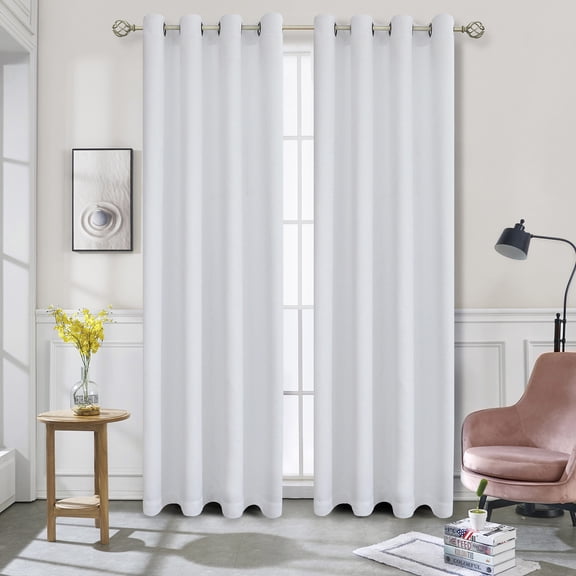 Prelude Wave Embossed Room Darkening Window Panel, White, 52x84 Inches