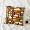 thumbnail image 4 of LNWH Decorative Pillow Covers, Autumn Brown Abstract Mosaic Square Sofa Decorative Knit Pillow Case, 22"x22", 4 of 8