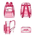 thumbnail image 6 of Sanmadrola Clear Backpack Clear Bag Heavy Duty Waterproof Transparent Large PVC Backpacks for Teenagers Women Men for Stadium School College Travel Work Hiking, Hot Pink, 6 of 6
