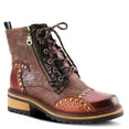 thumbnail image 4 of L'Artiste Rugup Leather Combination Booties for Women | Low Heel Ankle Boots for Women with Lace Up and Zipper Closure and Faux Fur Lining, 4 of 9