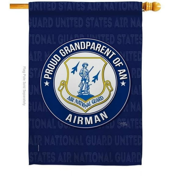 Breeze Decor H108552-BO Air Force Proud Grandparent Airman House Flag Armed Forces National Guard 28 x 40 in. Double-Sided Decorative Vertical Flags for Decoration Banner Garden Yard Gift