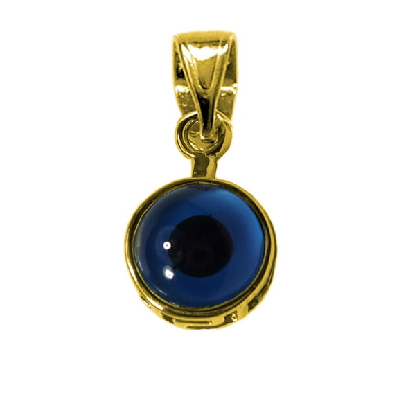 Sterling Silver 18 Karat Gold Overlay Plated Greek Meandros Evil Eye Charm