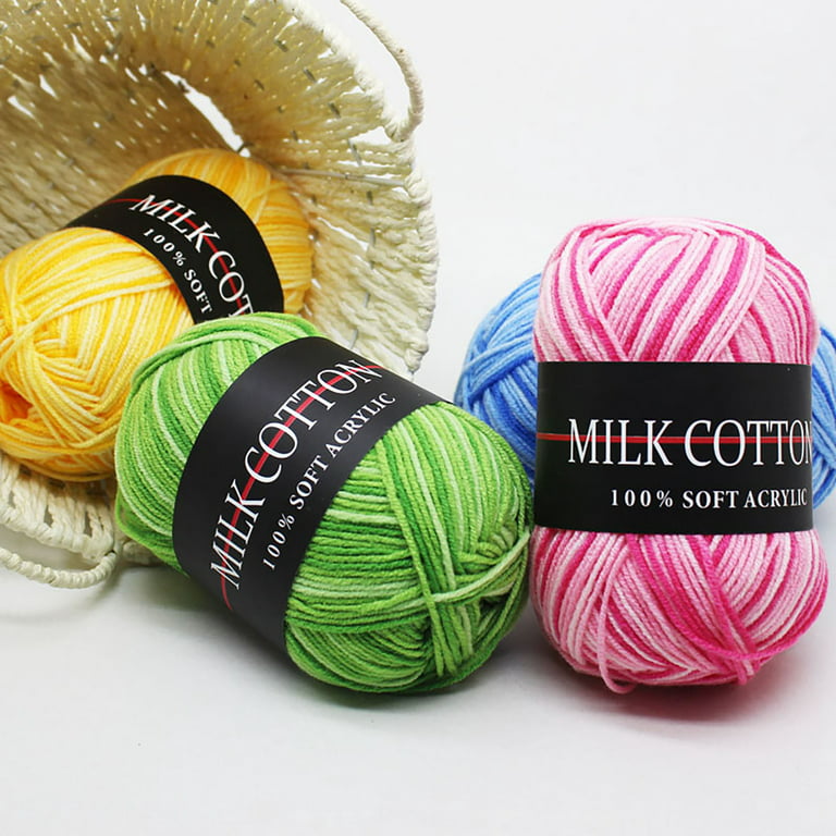 5 Strands of Milk Cotton Acrylic Yarn Large Mini Yarn Skeins