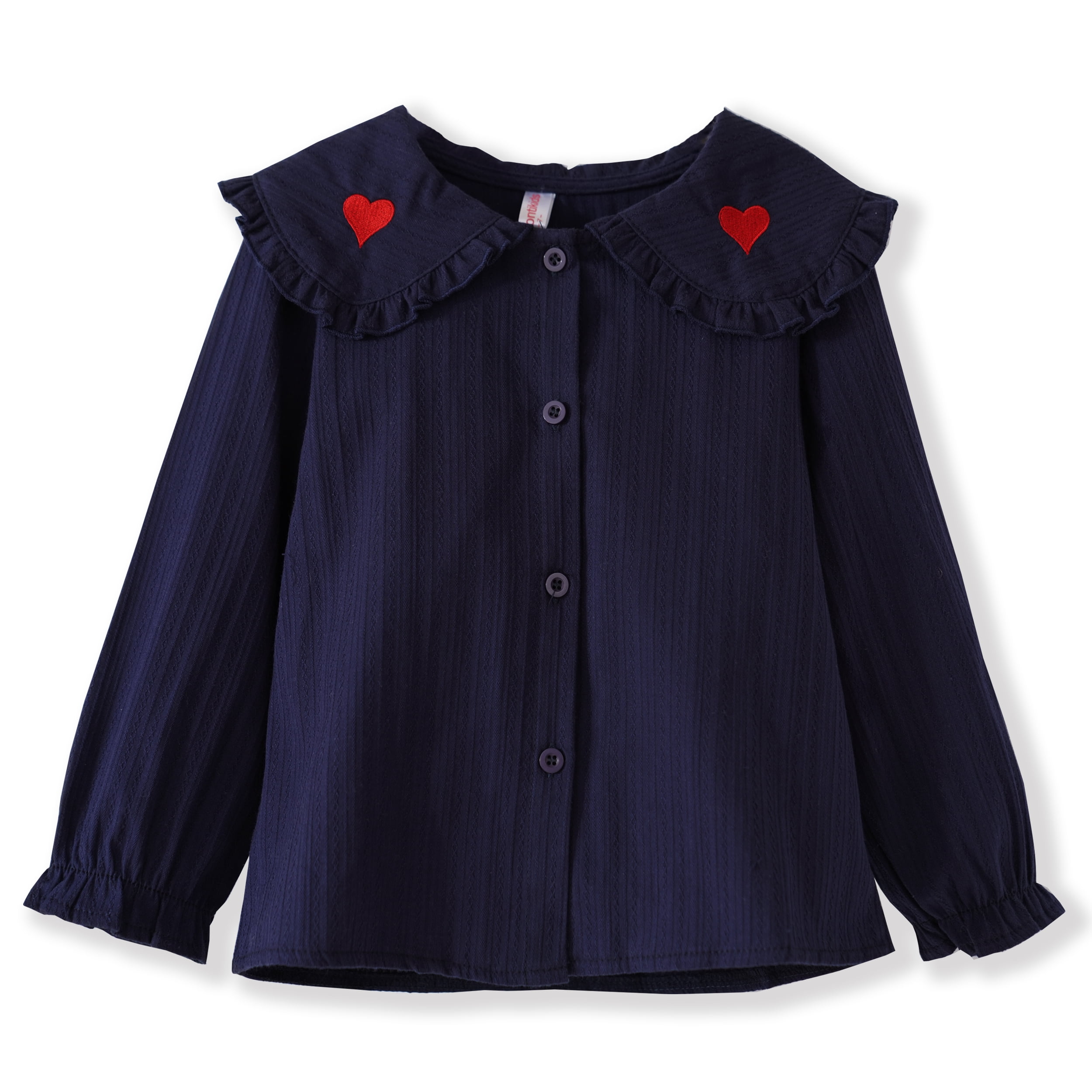 2pcs Baby Girl Cotton Ripped Denim Shorts and Plaid Splicing Peter Pan Collar Puff-sleeve Button Up Top Set