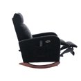 thumbnail image 5 of Rocking Chair, Modern Upholstered Lounge Accent Chair with Massage Function and Adjustable Modes, Comfy High Back Armchair with Side Pocket for Nursery, Living Room, Bedroom, Black, 5 of 7
