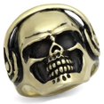 thumbnail image 1 of IP Antique Copper Stainless Steel Ring with Epoxy, Jet - Size 11, 1 of 1