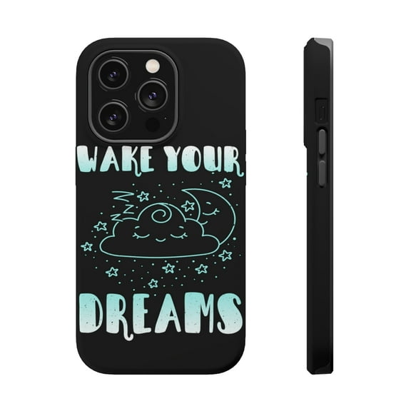DistinctInk Tough Case for Apple iPhone 15 PRO (6.1" Screen), Compatible with MagSafe Charging - Wake Your Dreams - Moon Clouds