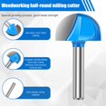thumbnail image 4 of Dsseng 8Pcs 1/4 Inch Shank Core Box Router Bit Set Carbide Round Nose Router Bits Woodworking Milling Cutter Tool for Wood, 4 of 10