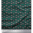 thumbnail image 1 of Soimoi Green Rayon Fabric Circle & Heart Print Fabric by the Yard 42 Inch Wide, 1 of 3