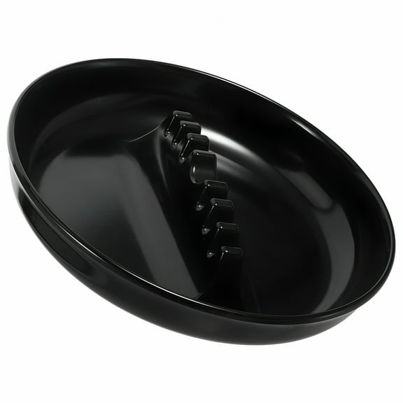 ACDANC Black Plastic Ashtray for Home Use Sturdy Design with Cigarette Slot Perfect for Indoor and Outdoor 6 x 4 inches