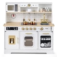 thumbnail image 1 of Costway Play Kitchen for Kids, Wooden Kitchen Playset with Realistic Lights & Sounds White, 1 of 10