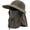Army Green, variant on Fisherman Bucket Hats Wide Brim Sun Hat UPF 50+ with Face Cover & Neck Flap, Ponytail Design for Women Men