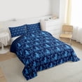 thumbnail image 3 of Feelyou Blue Bohemian Damask Twin Comforter Sets, Tribal Gothic Cat Bedding Set, 2pcs, 3 of 8