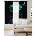thumbnail image 2 of Green Roses Kitchen Curtains Modern Art Splash Flowers Butterfly Cafe Short Curtains for Bathroom Blackout Window Curtain Grommet Small Window Treatment Tier Drapes for Bedroom Living Room 52"x45"x2, 2 of 9