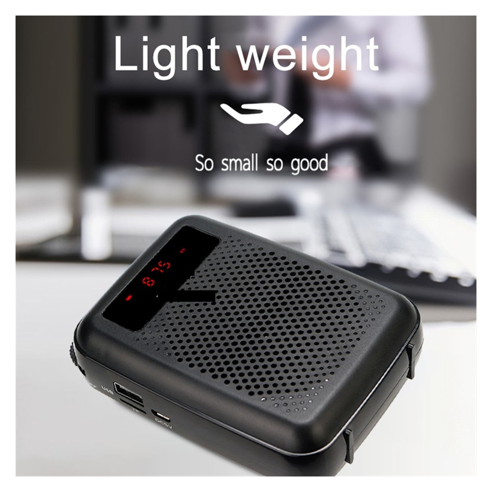 Megaphone Portable Voice Amplifier Microphone Speaker 12W FM Recording Mp3 Player FM Radio Tour Guide Teaching ,Powerful&Original Sound