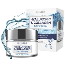 Skin 2.0 Hyaluronic Acid & Collagen Daily Face Moisturizer - Anti-Aging, Prevents Sun Damage, Skin Tightening, Brightening Day Cream - Cruelty Free Korean Skincare For All Skin Types - 1.69 Fl. oz
