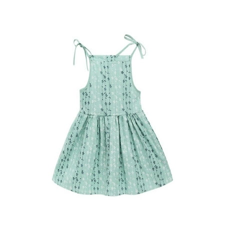 

Luxsea Summer Casual Baby Girls Cute Floral Print Dress Kids Toddler Sleeveless Pageant Sundress