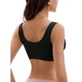 thumbnail image 3 of INSPIRE CHIC Women's Front Closure Push Up Wirefree Wide Straps U Back Tank Bras D 46 Black, 3 of 4