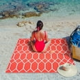 thumbnail image 4 of Playa Rug Reversible Indoor/Outdoor 100% Recycled Plastic Floor Mat/Rug - Weather, Water, Stain, Fade and UV Resistant - Miami- Orange & White (8'x10'), 4 of 8