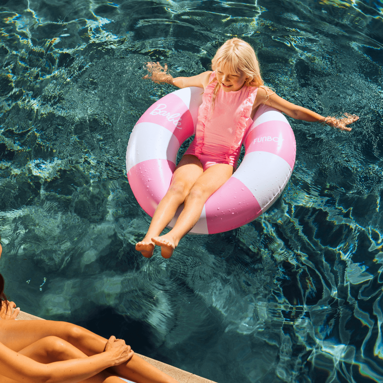 Barbie™ + Float Life by Funboy Pink & White Striped 34" Kids Tube & Barbie Doll Matching Tube