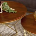 thumbnail image 4 of Pemberly Row Nesting Wood Top Round Coffee Table Set in Walnut-Gold, 4 of 7