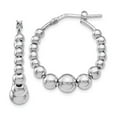 thumbnail image 1 of Leslie's 925 Sterling Silver Polished Beaded Hoop Earrings; for Adults and Teens; for Women and Men, 1 of 3