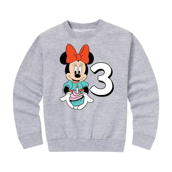 Mickey & Friends - Minnie Birthday 3 - Toddler And Youth Crewneck Fleece Sweatshirt