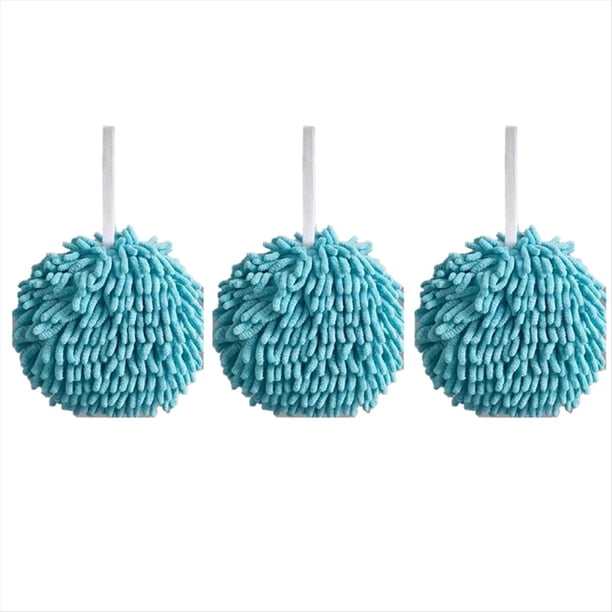 Toalla de Mano de Cocina Absorbente Sin Pelusa Toalla de Mano Cuarto de Baño Pañuelo de Lavado de Manos Toalla de Mano Colgante Azul