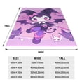 thumbnail image 6 of Kuromi Cartoon Printing Throw Blanket, All Seasons Flannel Fleece Blanket, Soft & Warm Plush Blankets for Couch Sofa Bed Camping Travel, 40"x30", 6 of 9
