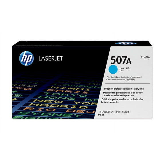 HP 507A Cyan Original LaserJet Toner Cartridge, ~6,000 pages, CE401A