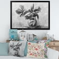 thumbnail image 3 of Designart 'Black and White Still Life Of Flowers In A Vase' Traditional Framed Art Print, 3 of 4