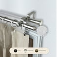 thumbnail image 4 of Jeshan 13/16" Double Bay Window curtain rod Adjustable 20"-36", 38"-72" - Satin Nickel,(ABay-57-5D), 4 of 4