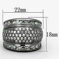 thumbnail image 2 of Ruthenium Brass Ring with AAA Grade CZ in Clear for Women Clear Stone Color Style LOA894 Size 6, 2 of 2